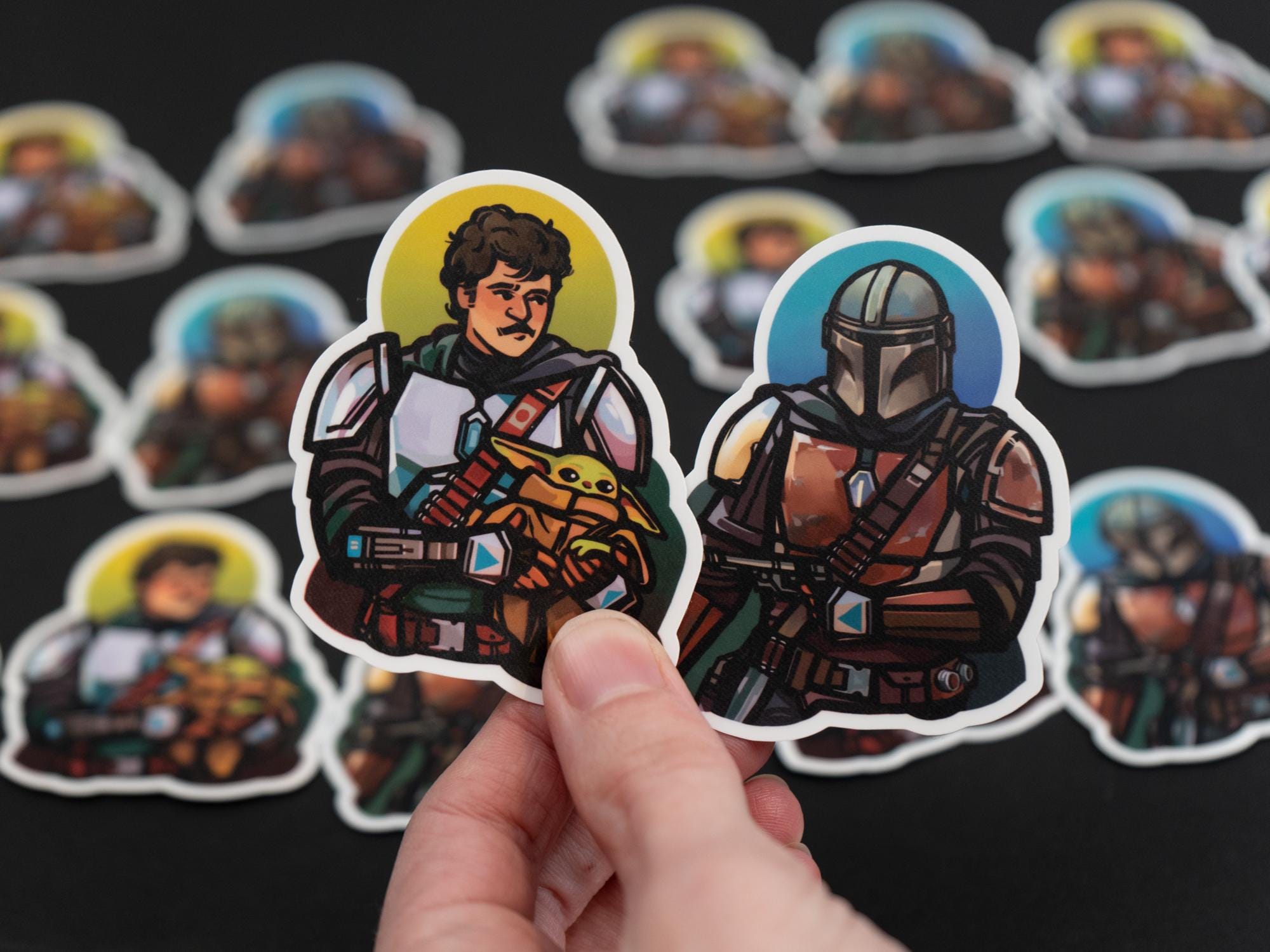 Mandalorian + Din Djarin (Pedro Pascal) Vinyl Stickers