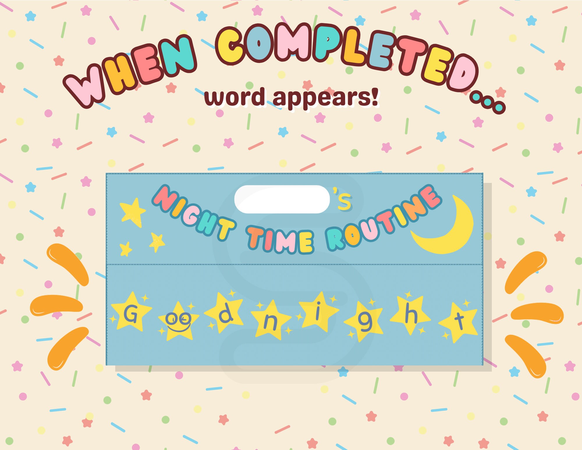 Night Time Routine Chart for Kids Printable Board Etsy