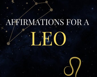 Libro electrónico de afirmaciones del signo zodiacal Leo, regalo de autocuidado (PDF)