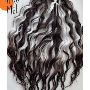 Lockige Dreadlock-Extensions | Doppelseitige DE-Dreads | Leichte, synthetische Boho-Dreads | 56 cm lange, langanhaltende lockige Haarverlängerungen