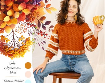 Midwinter Fire Sweater Crochet Pattern