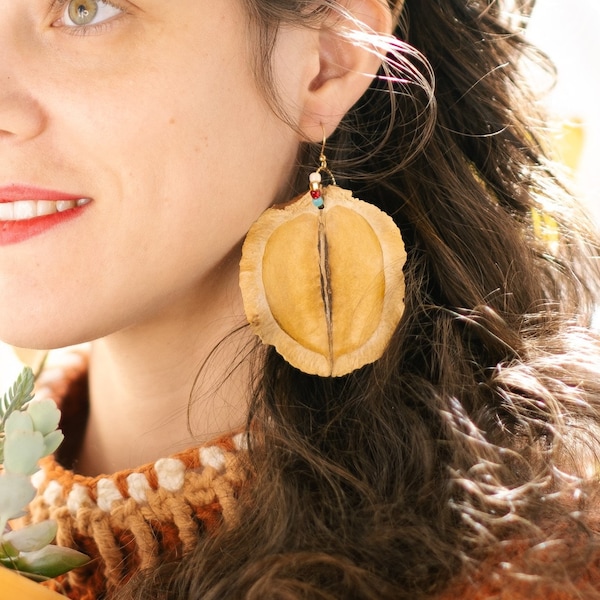 Jacaranda Seed Pod Earrings | Botanical Jewelry