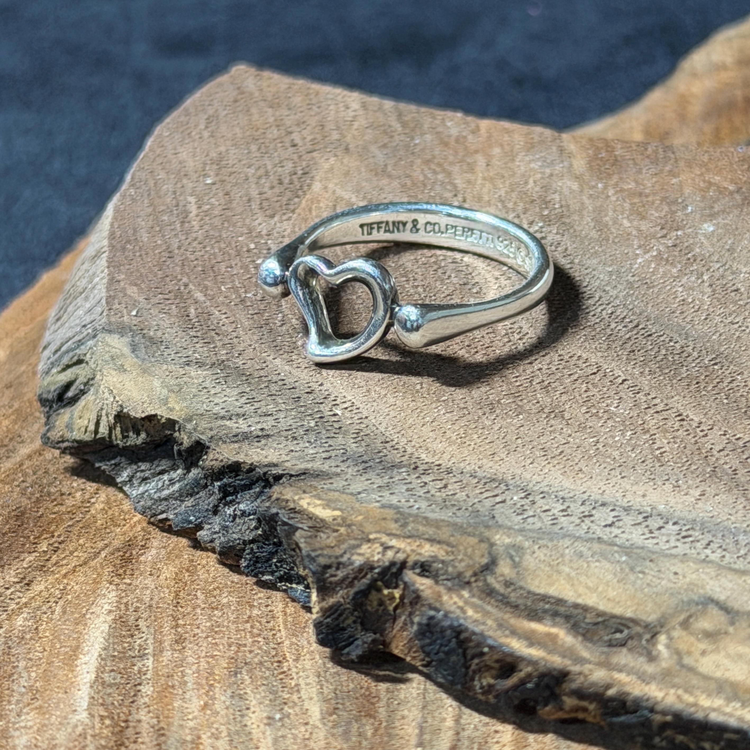 Vintage Sterling Silver Tiffany & Co. Elsa Peretti Open Heart Ring