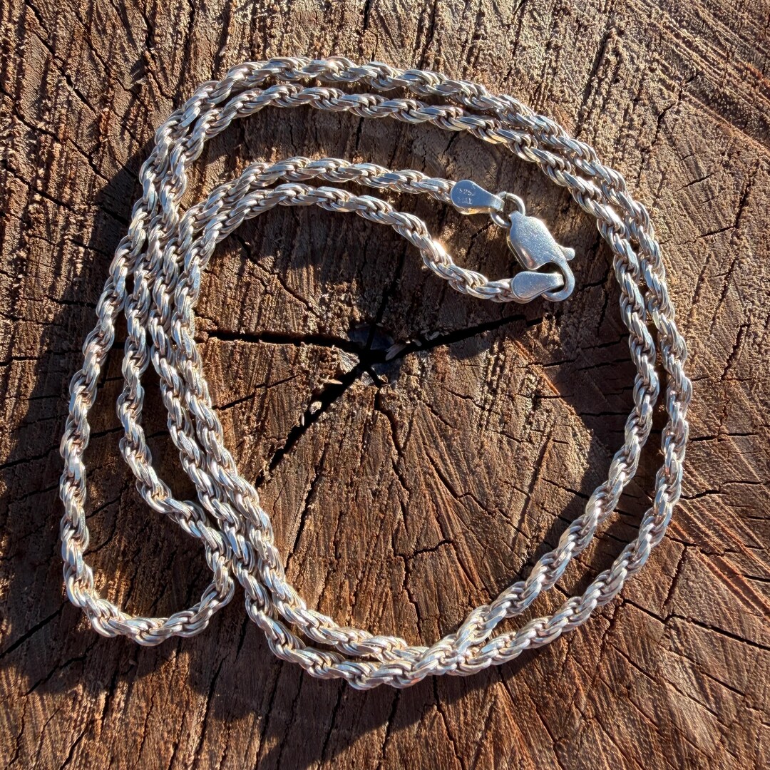Italian Rope Chain Types Classic Italian Sterling Silver Rope Chain Necklace, 24-inch - Etsy