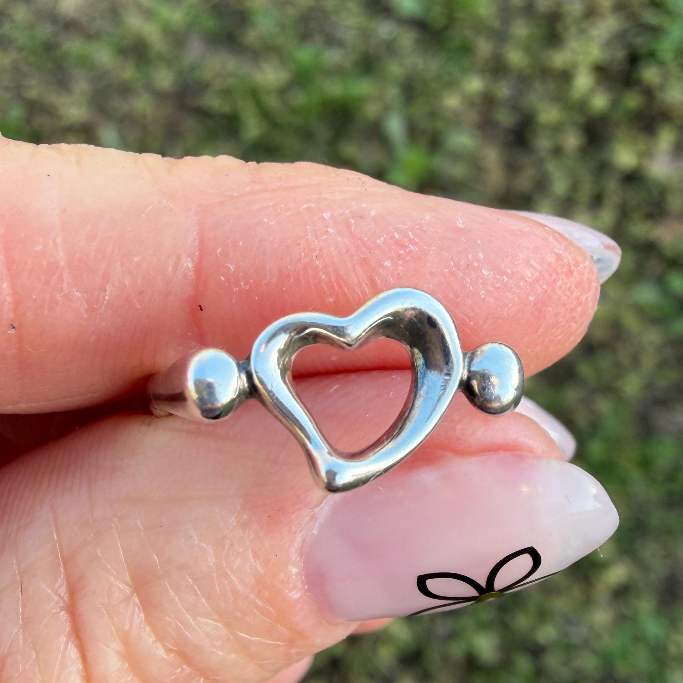 Vintage Sterling Silver Tiffany & Co. Elsa Peretti Open Heart Ring