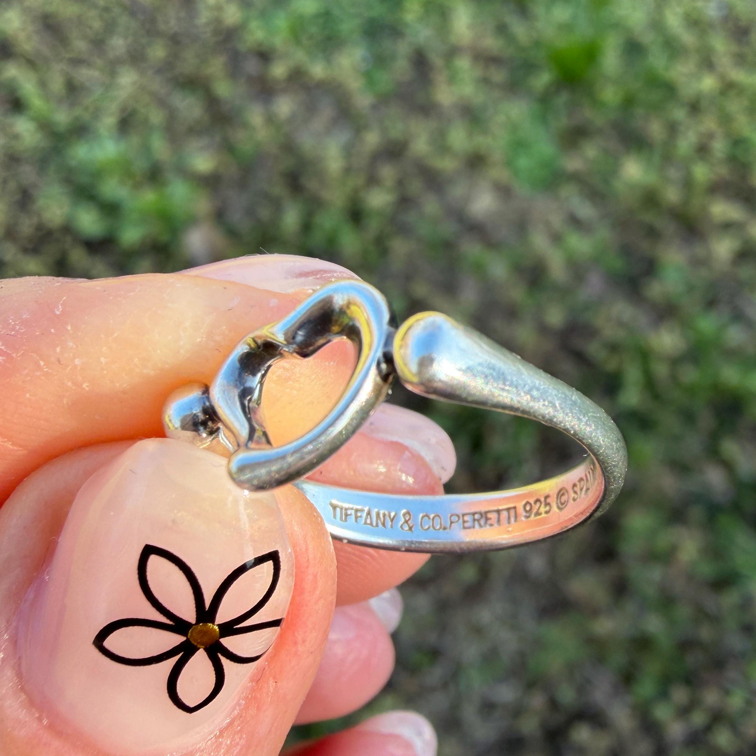Vintage Sterling Silver Tiffany & Co. Elsa Peretti Open Heart Ring