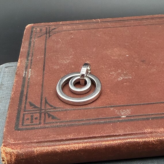 Vintage Sterling Silver Interlocking Double Circl… - image 10