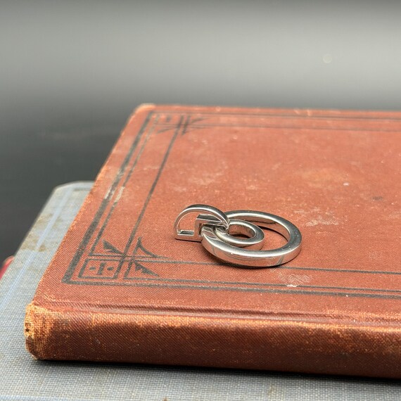 Vintage Sterling Silver Interlocking Double Circl… - image 13