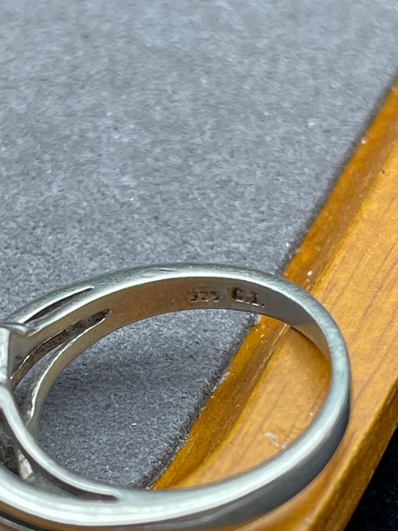 Sterling Silver Ruby Bypass Ring Size 7 - image 7