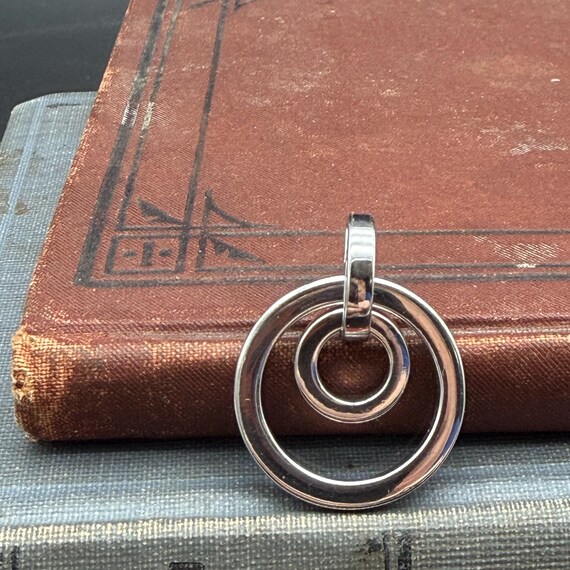 Vintage Sterling Silver Interlocking Double Circl… - image 8