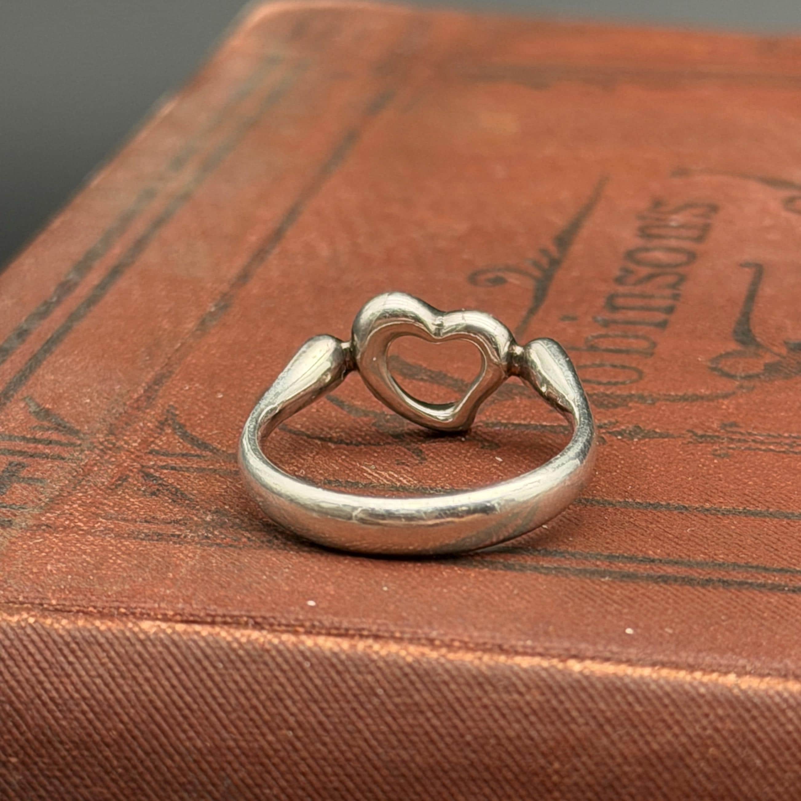 Vintage Sterling Silver Tiffany & Co. Elsa Peretti Open Heart Ring