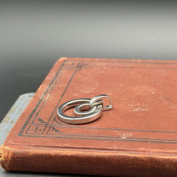 Vintage Sterling Silver Interlocking Double Circl… - image 11