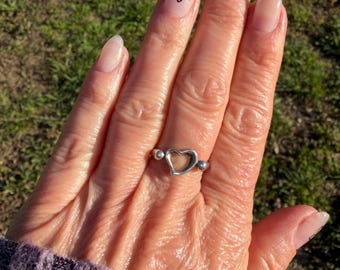 Vintage Sterling Silver Tiffany & Co. Elsa Peretti Open Heart Ring