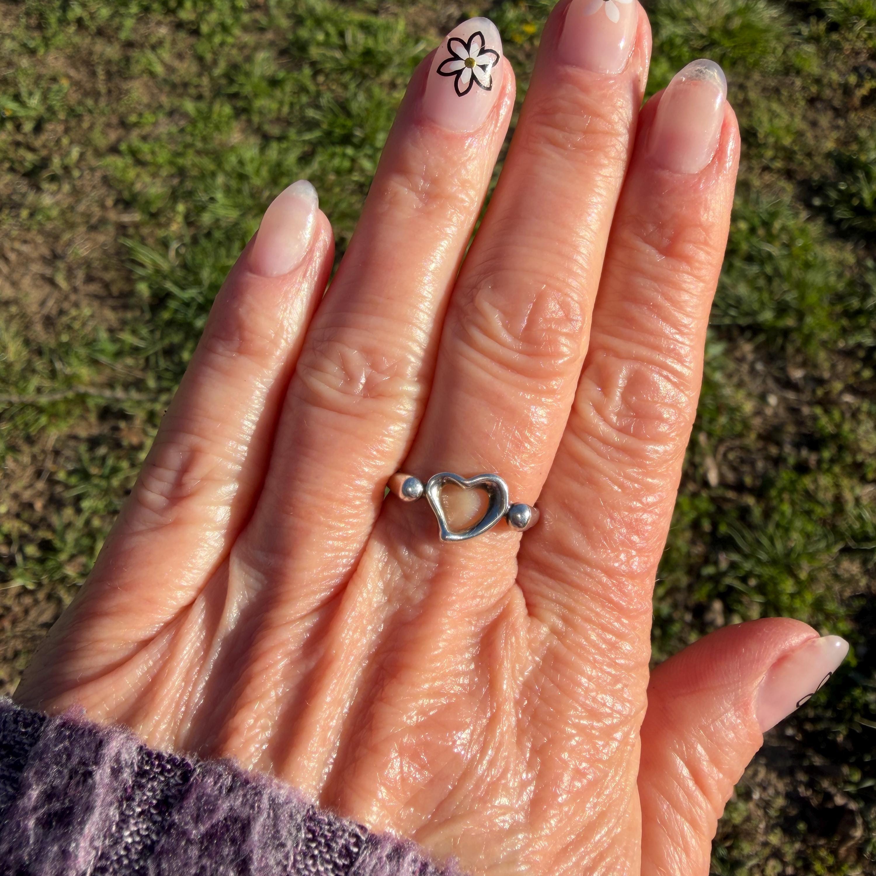 Vintage Sterling Silver Tiffany & Co. Elsa Peretti Open Heart Ring