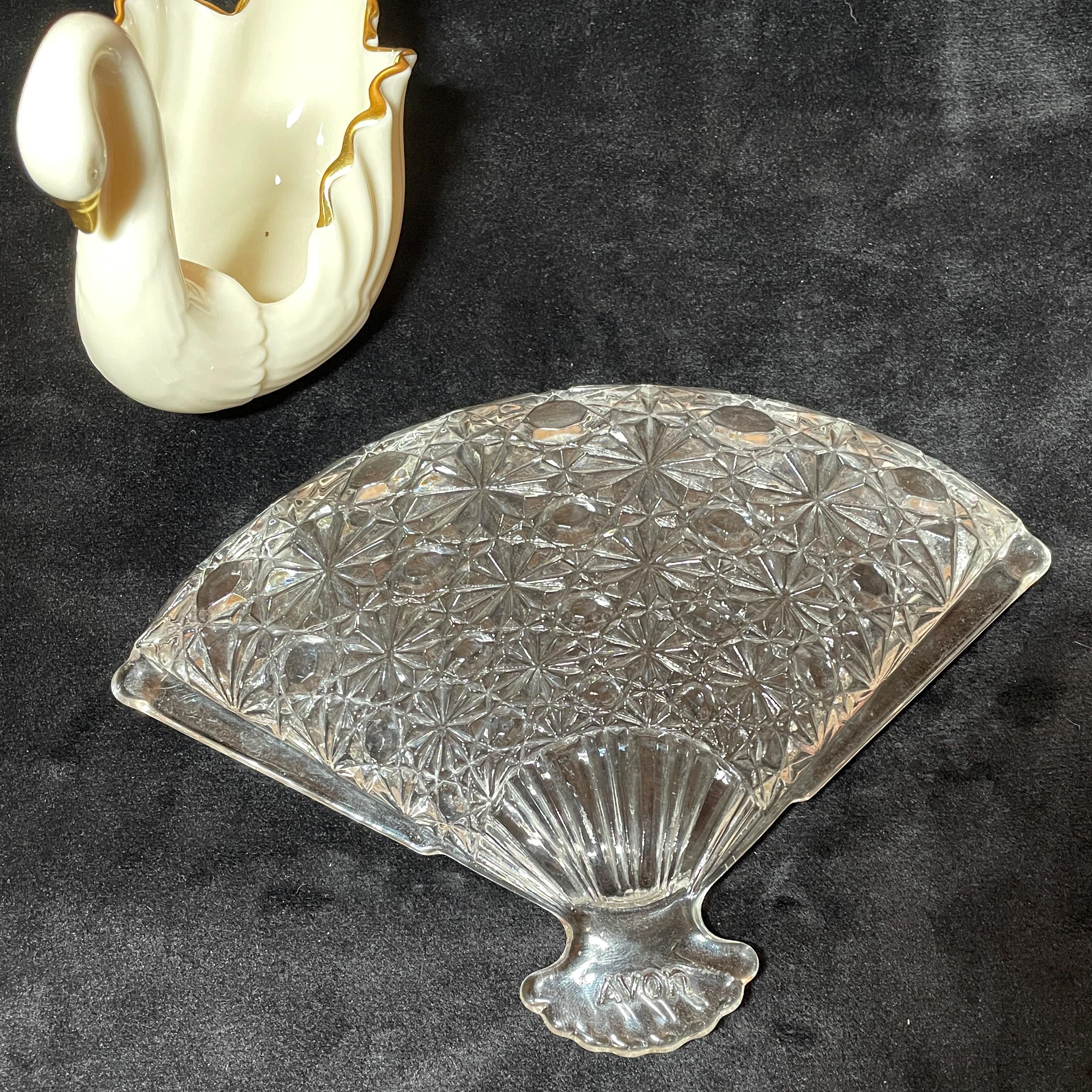 Avon Fan Shaped Pressed Glass Ring Dish-set of 3 - Etsy