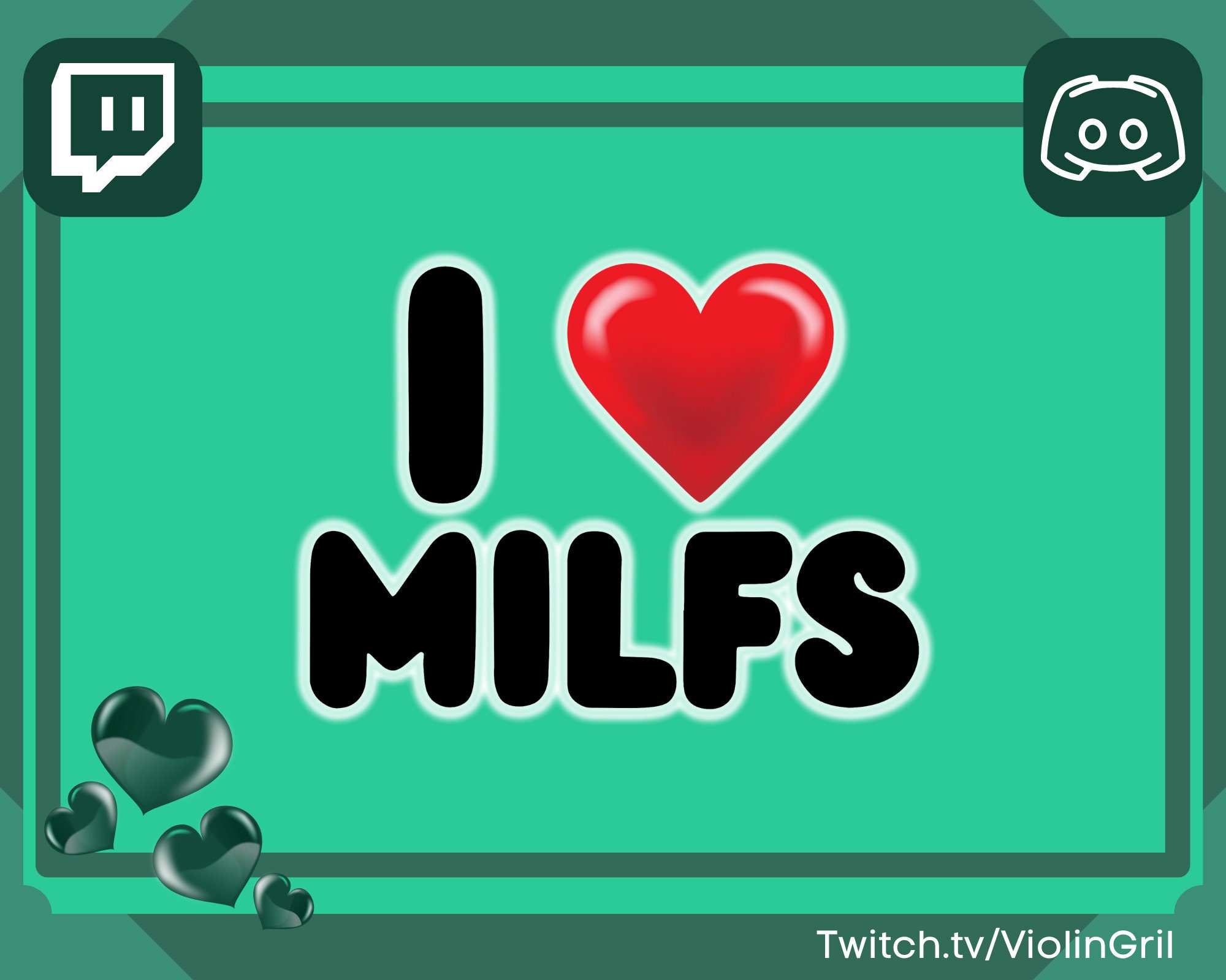 I Love MILFS Emote STATIC EMOTE Twitch Emote Discord - Etsy