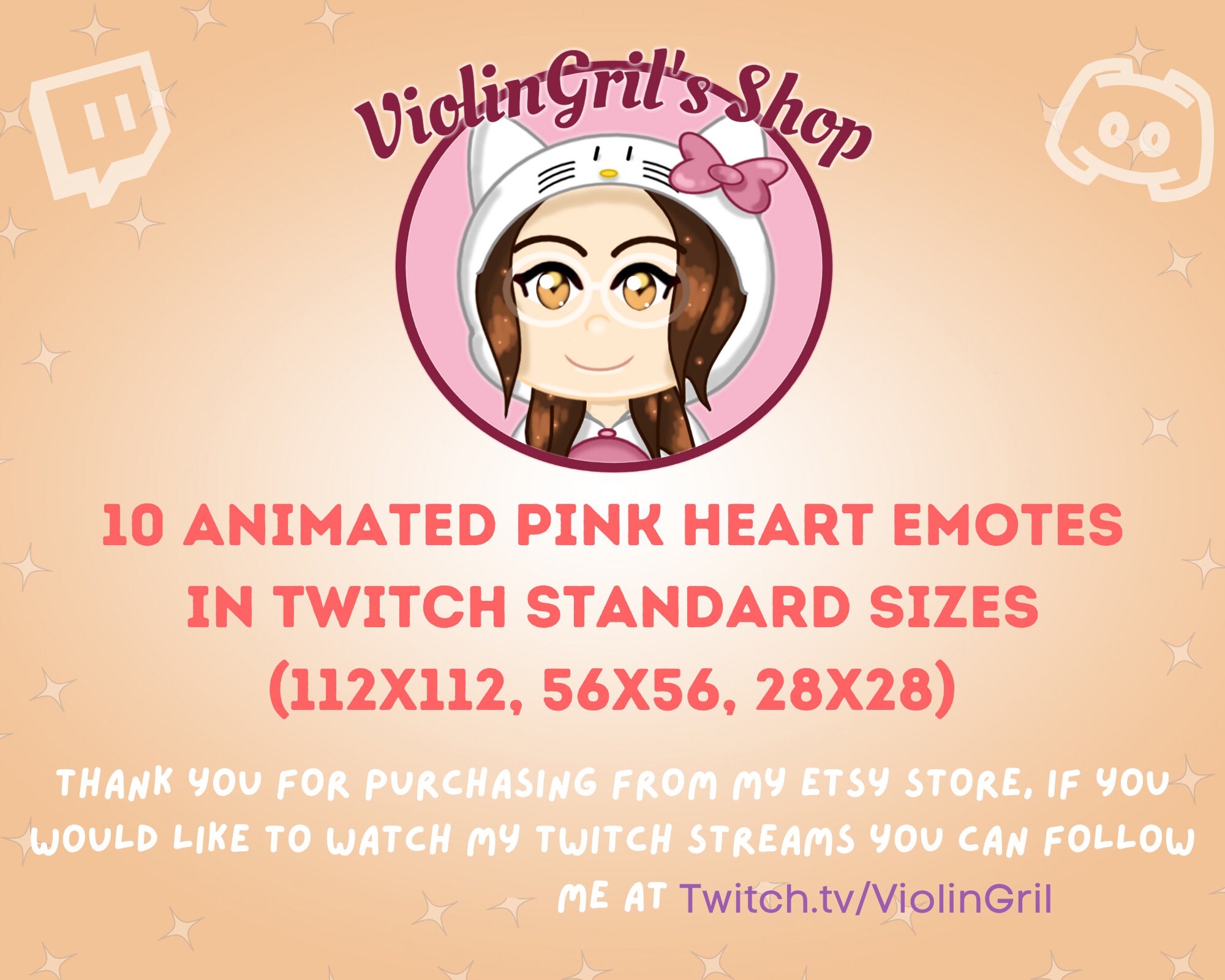 10 Animated Emotes Pink Heart Emotes Flashing Hype, Raid, Let's Go