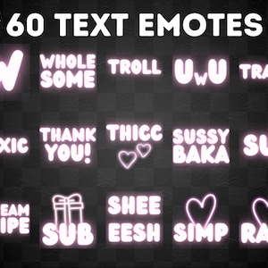 Emotes de néon Twitch | Pacote de emotes Twitch e Discord | F No U Ban Memes Engraçado Kawaii Fofo Thicc uwu rip simp pog papai sub hype sheesh ÚMIDO