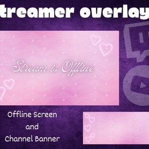 Twitch Overlay Package | Pink Hearts Animated Stream Overlay Pack | Customizable and Modular | YouTube Overlay | VTuber Overlay