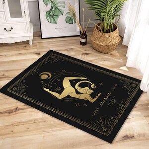Tapis de cartes de tarot étoile du Scorpion, tapis étoile du Scorpion, tapis signe doré, tapis de tarot, tapis doré, tapis, tapis cadeau ados, tapis pour cadeau, cadeau de fan de tarot