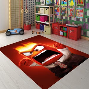 Alfombra de dibujos animados enfadados, alfombra de dibujos animados para niños, alfombra para guardería, alfombra para dormitorio infantil, alfombra de regalo para niños, alfombra lavable para guardería, alfombra,