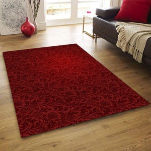 Red Rug, Red Carpet, Area Rug, Living Room Rug, Bedroom Rug, Red Home Decor Rug, Custom Rug, LivingRoom Rug, Red Decor, Kitchen Rug