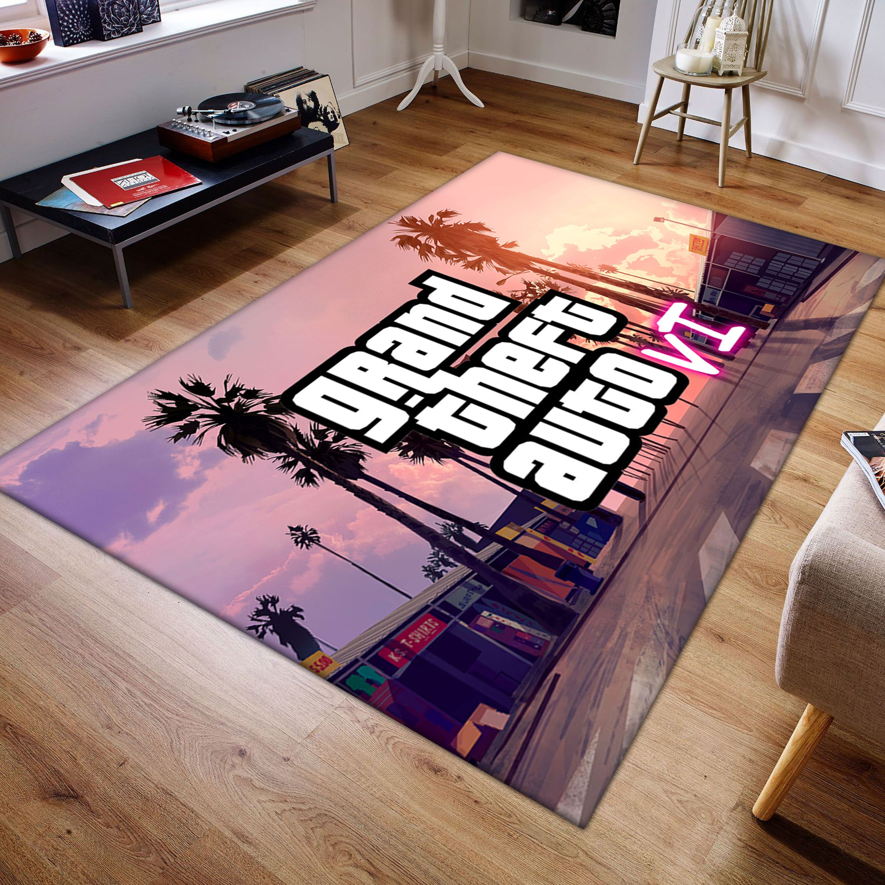 Grand Theft Auto San Andreas Video Game Area Rug Area Area Rug - Peto Rugs