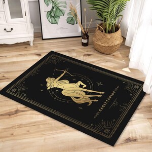 Tapis de cartes de tarot étoiles Sagittaire, tapis étoiles Sagittaire, tapis signe doré, tapis tarot, tapis doré, tapis, tapis cadeau ados, tapis pour cadeau, cadeau tarot