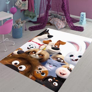 Animal Themed Rugs, Safari Rugs for Kids, Cartoon Themed Kids Rug, Children Bedroom Rug, Animation Rug for Kids, Nursery Rug, Kidsroom Rug