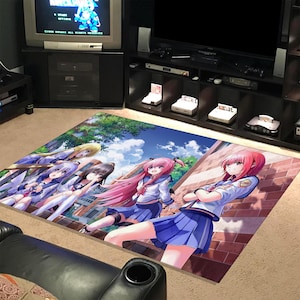 Anime Mädchen Teppich, Manga Mädchen, Anime Wohnkultur, Anime Geschenk, Geschenk für Anime-Liebhaber, Anime Fan Geschenk, Manga Fan Geschenk