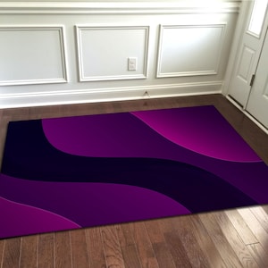 Purple Wave Rug, Purple Rug, Rugs for Living Room, Area Rug, Purple Rug Decor, Purple Home Decor, Purple Carpet, Custom Rug
