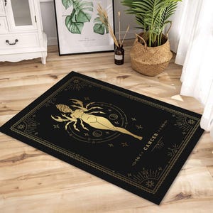 Tapis de cartes de tarot étoile du cancer, tapis étoile du cancer, tapis signe doré, tapis de tarot, tapis doré, tapis, tapis cadeau ados, tapis pour cadeau, cadeau de fan de tarot