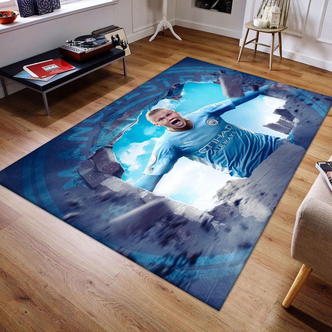 Erling Haaland Rug, Manchester City, Football Rug, Custom Rug