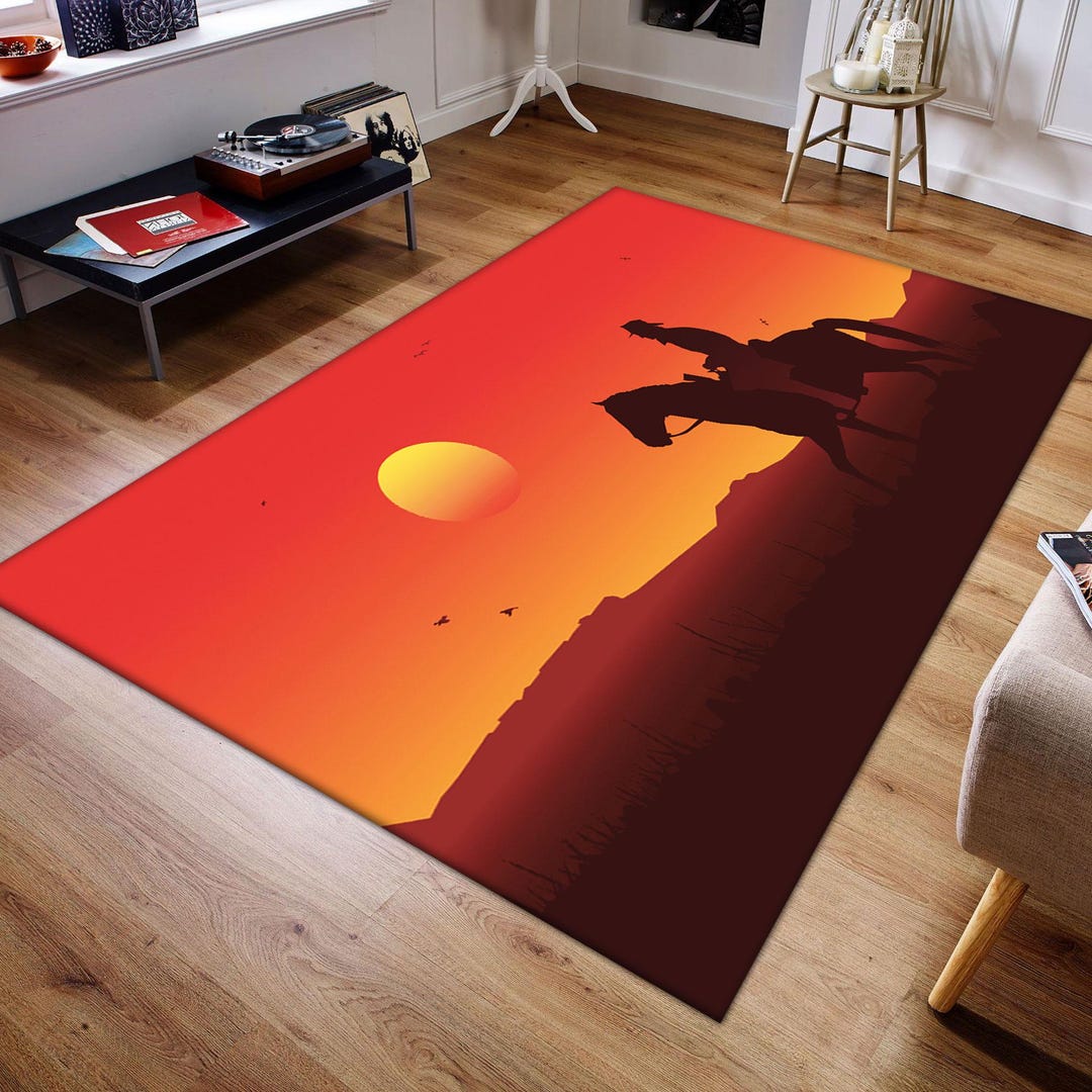 RDR 2 Rug, Arthur Morgan Rug, Gamer Rug, West Rug, Gaming Rug, Gift for ...