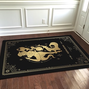 Tapis de cartes de tarot étoiles Verseau, tapis étoiles de Verseau, tapis signe doré, tapis de tarot, tapis doré, tapis, tapis cadeau ados, tapis pour cadeau, cadeau de fan de tarot