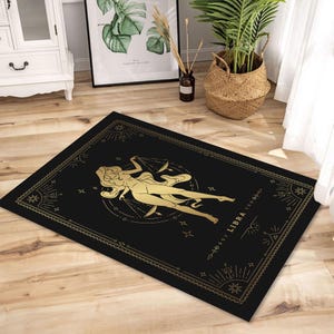 Tapis de cartes de tarot étoiles Balance, tapis étoiles de Balance, tapis signe doré, tapis de tarot, tapis doré, tapis, tapis cadeau ados, tapis pour cadeau, cadeau de fan de tarot