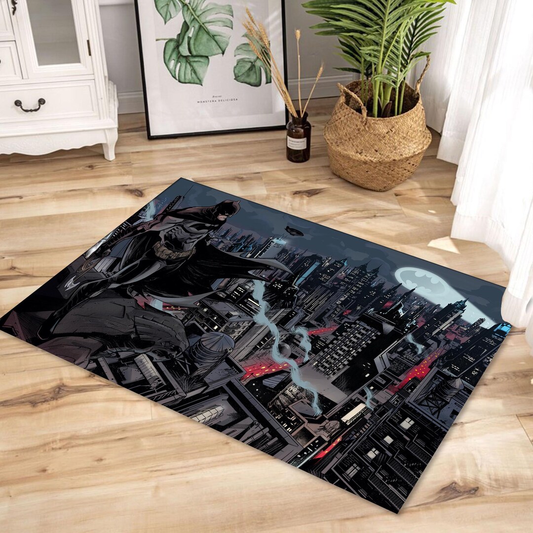 Batman City Rug, the Dark Night City Rug, Batman Fan Gift Rug, Movie ...