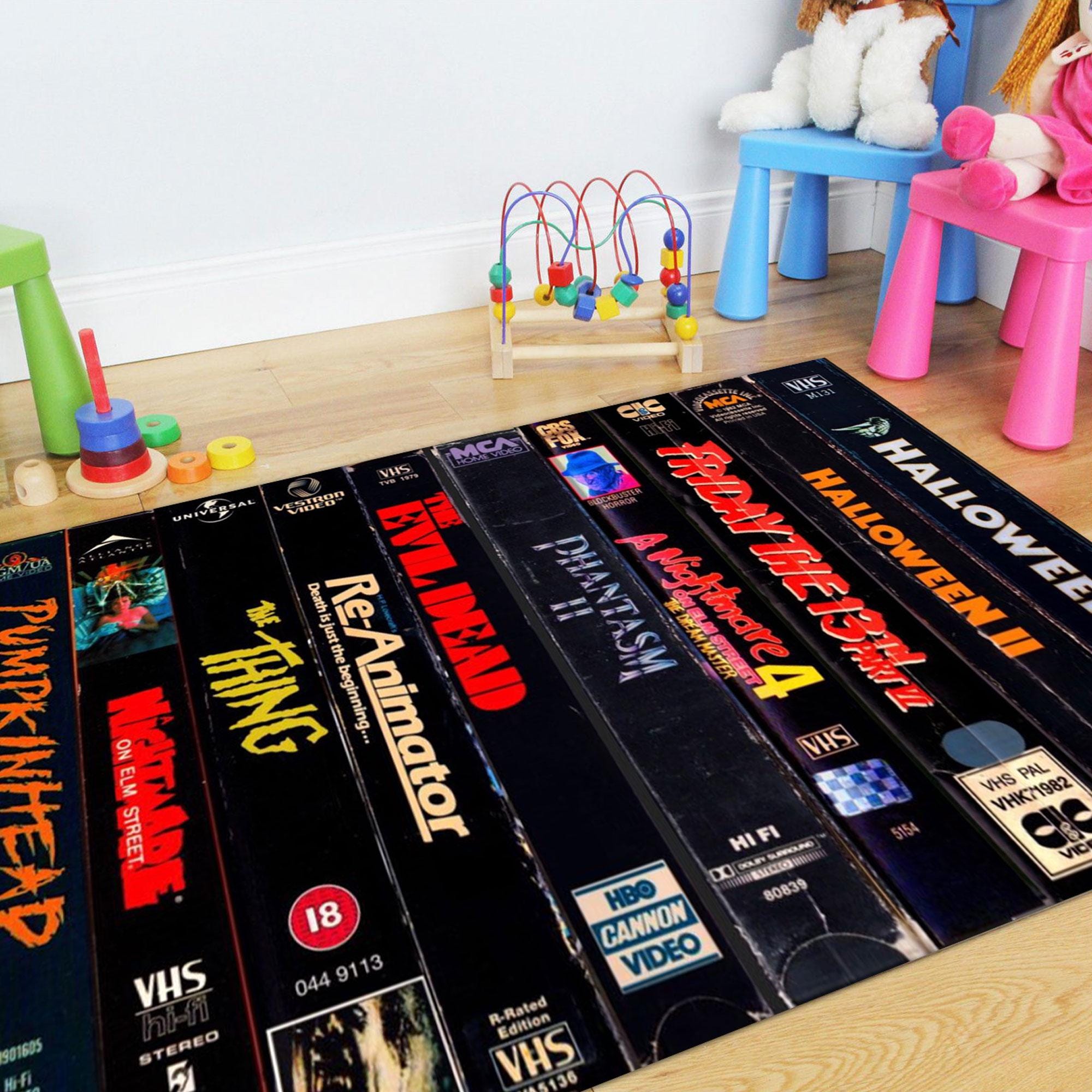 Horror Movies Rug, Vintage 90s Horror Movies Rug, Movie Rug, Series Rug ...