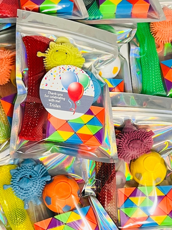 Birthday Party Fidget Favor Pack, Personalized, Classroom Handouts, Gender Neutral