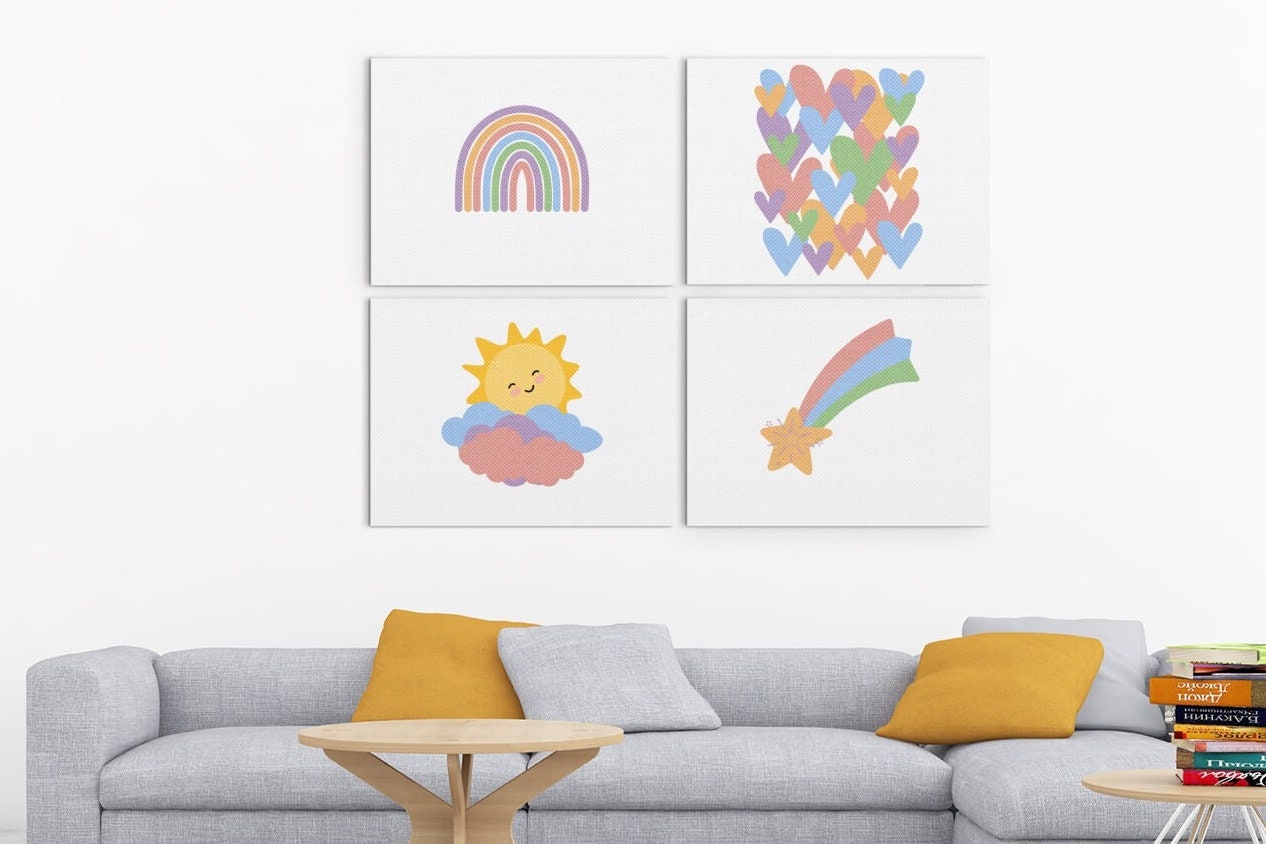 INSTANT DOWNLOAD Set of 4 Wall Art Set, Printable Art, Girls Room Decor ...