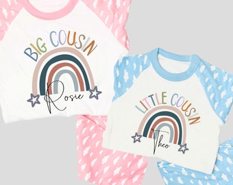 Primo mayor primo pequeño pijama / primo a juego pijama / niños azul nube pijama / niñas rosa nube pjs / regalo para niñas / regalo para niños