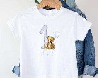 Boys Teddy Birthday T-shirt | Personalised Teddy Bear Birthday Shirt | Gift For Boys | Boys Keepsake | Boys Birthday Gift