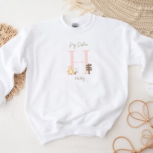 Grandes soeurs Petites soeurs Pulls assortis Sweat-shirts assortis personnalisés Winnie l'ourson pour fille Cadeau pour fille Faire-part de bébé Big Sister