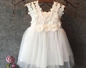 Girl's Lace Tulle Flower Girls/ Bridesmaid Dress