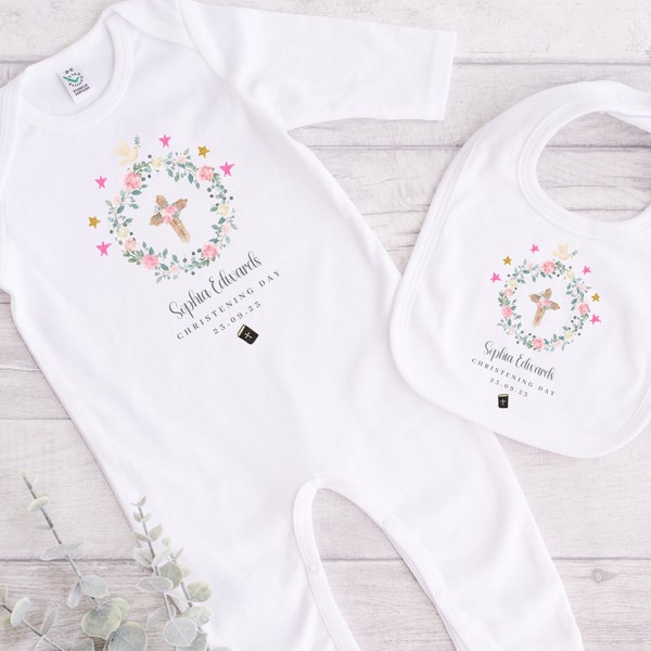 Baby Christening Outfit | Personalised Baby Christening Sleepsuit | Baby Keepsake | Baby Baptism Gift | Christening Gift | Naming Day Gift