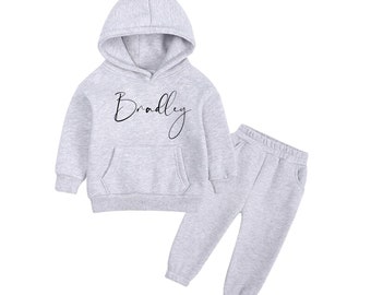Boys personalised jogger set, boys fleece lined tracksuit personalised with Name, boys fashion tracksuit, boys winter outfit, boys hoody