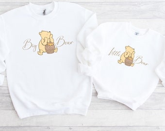 Big Bear Little Bear Matching Winnie Pooh Jumpers |Sibling Matching Winnie Pooh Sweaters |Cousin Matching Winnie Pooh Jumpers |Matching Kids