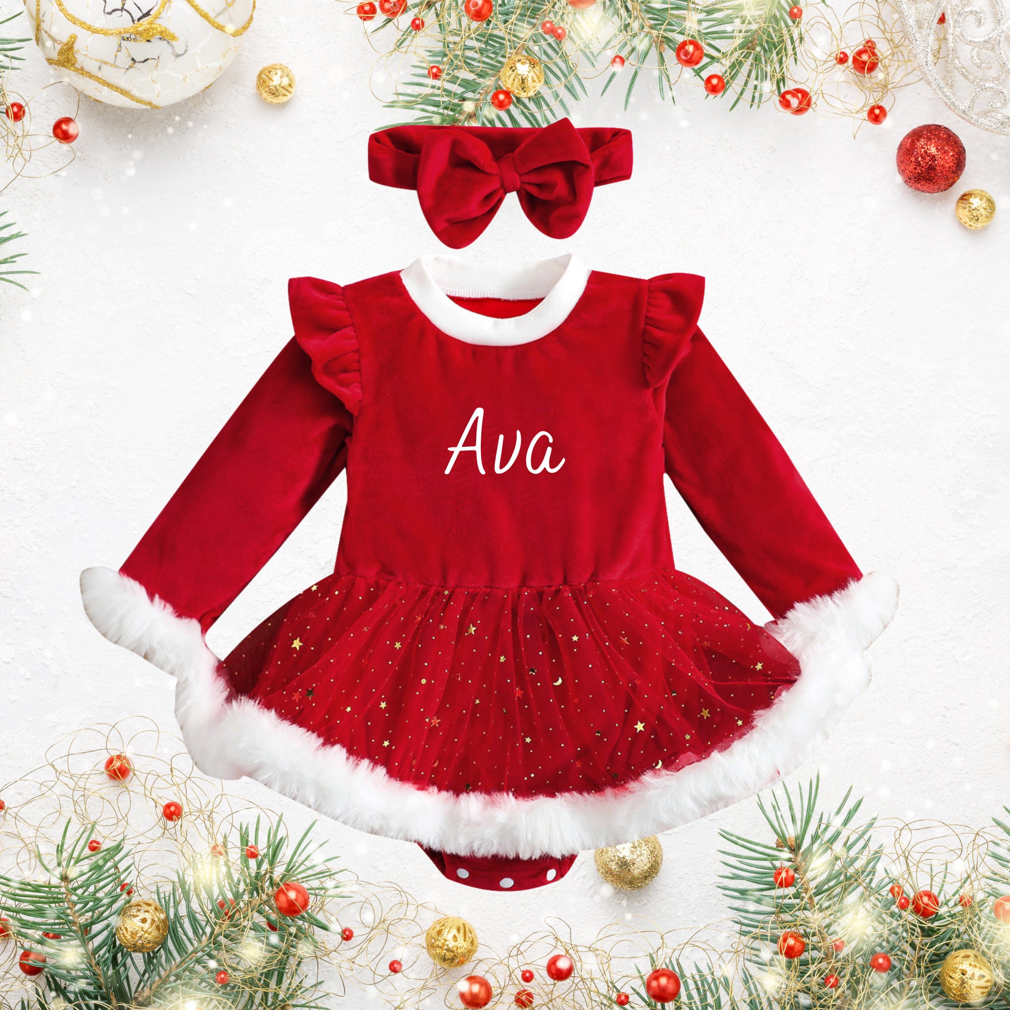 Santa Baby Girl Christmas Dress - Etsy