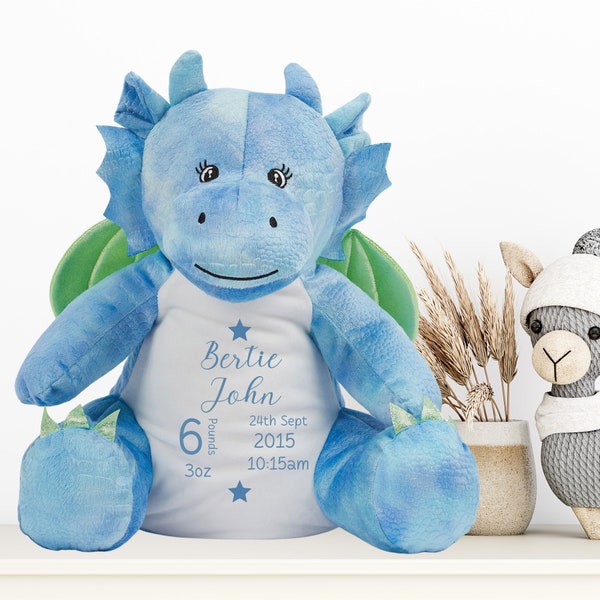 Dragon Soft Toy | Personalised Dragon Stuffed Animal | Gift for Girls | Gift For Boys | Keepsake Teddy | Memory Bear | Dragon Teddy