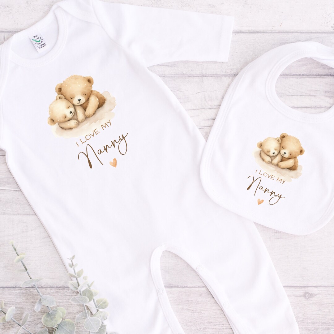 Inktastic I Love My Nanny Baby Bib Nannys Got Nannies Grandma - Foto 9